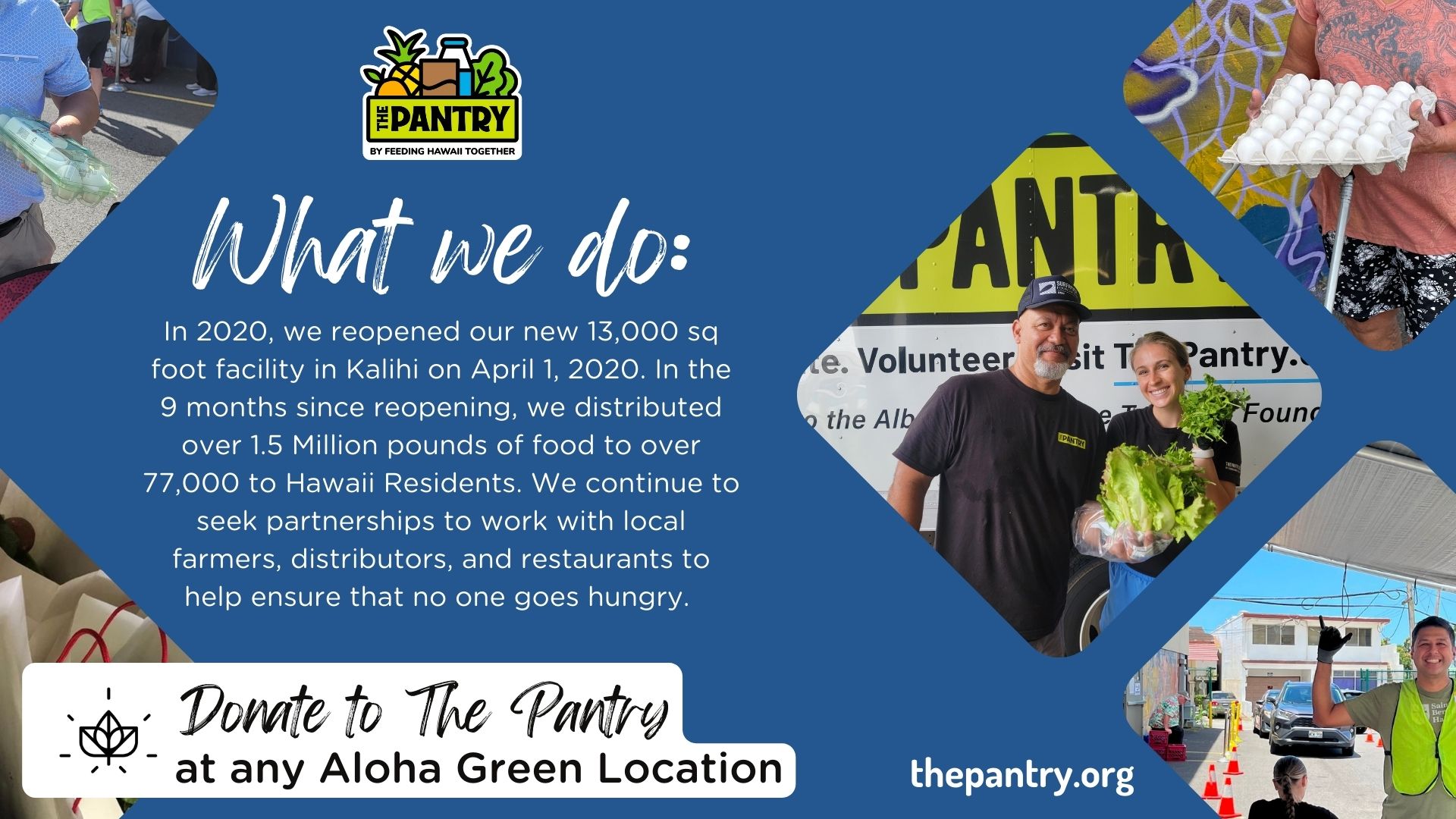 Donate to The Pantry at Any Aloha Green Location