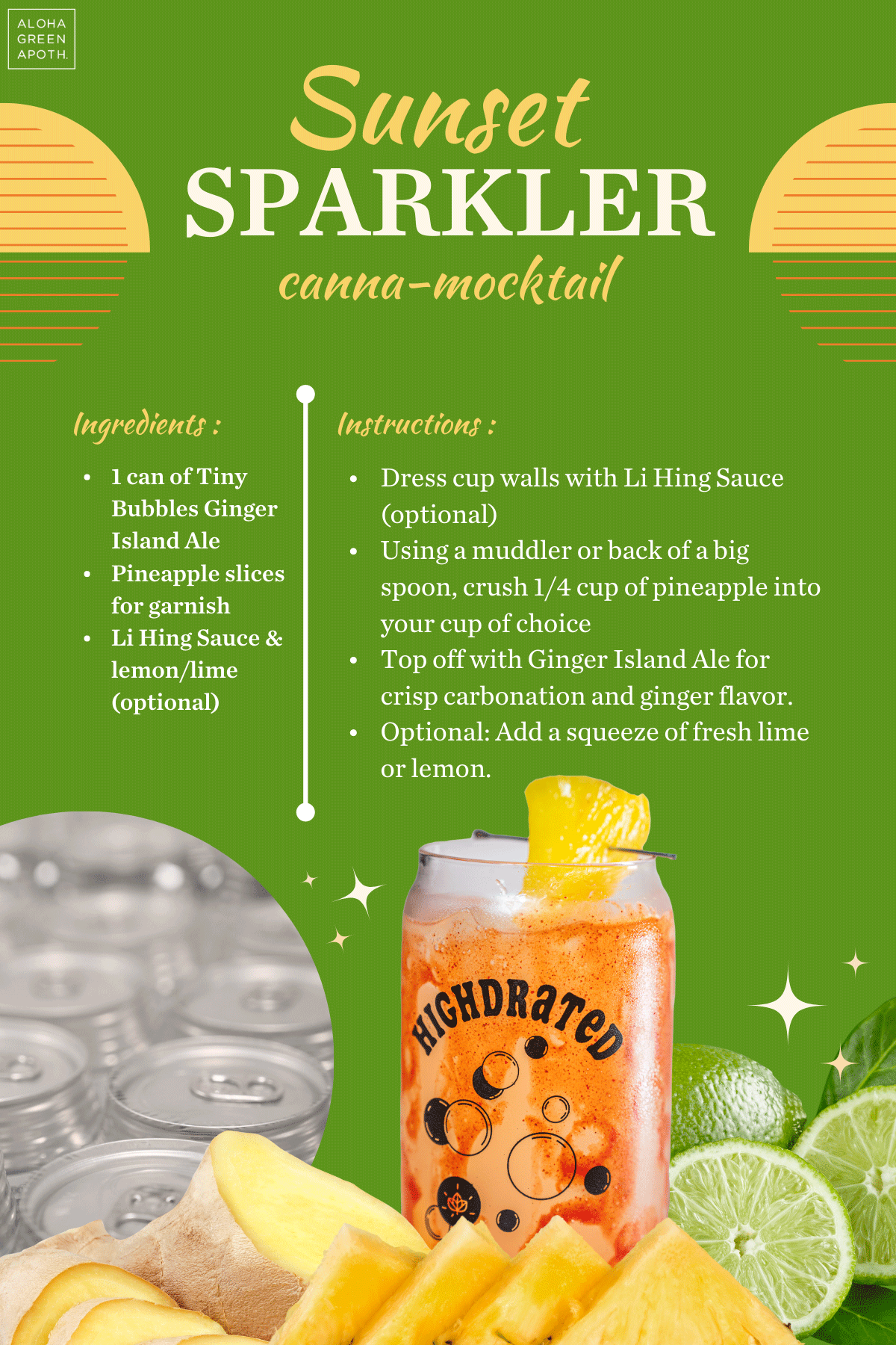 Sunset Sparkler Canna-mocktail
